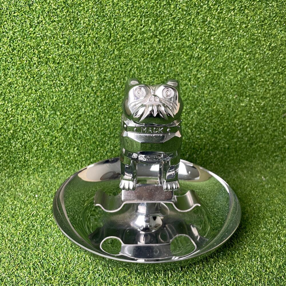 Mack Trucks Bulldog Hood Ornament Chrome Ashtray Cigar Cigarette Holder Trucker